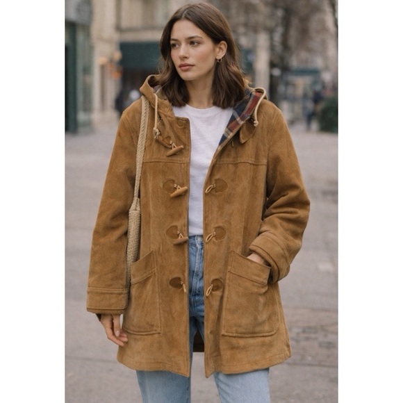 London Fog Jackets & Blazers - London Fog | Rare Vintage Suede Toggle Duffle Coat